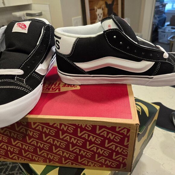 VANS Knu Skool Mid OG 2023 MEN'S SNEAKERS VN000CQ96BT BLACK CLASSIC Size 13 NEW - Picture 3 of 10